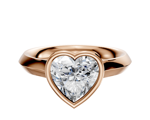 14K Rose Gold Bezel Full Bezel East/West Cathedral Knife Edge 3.0mm Engagement Ring