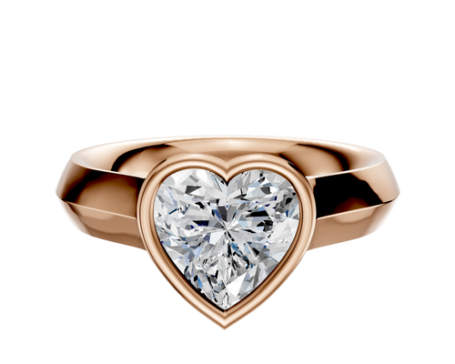 14K Rose Gold Bezel Full Bezel East/West Cathedral Knife Edge 4.0mm Engagement Ring