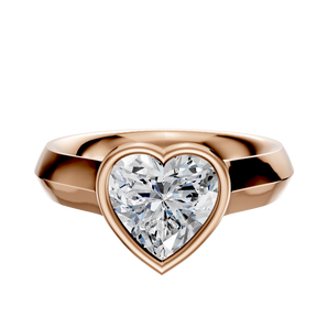 14K Rose Gold Bezel Full Bezel East/West Cathedral Knife Edge 4.0mm Engagement Ring