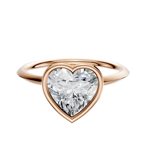 14K Rose Gold Bezel Full Bezel East/West Classic Knife Edge 1.5mm Engagement Ring