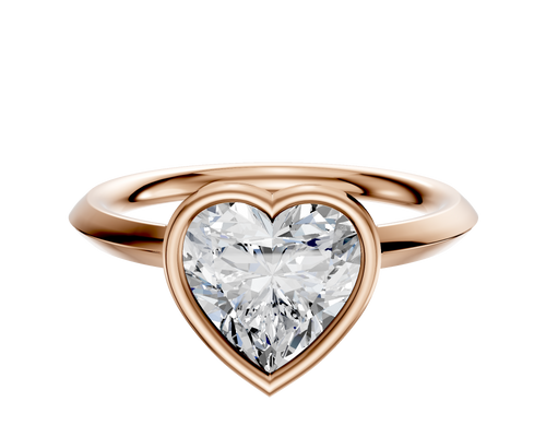 14K Rose Gold Bezel Full Bezel East/West Classic Knife Edge 2.0mm Engagement Ring