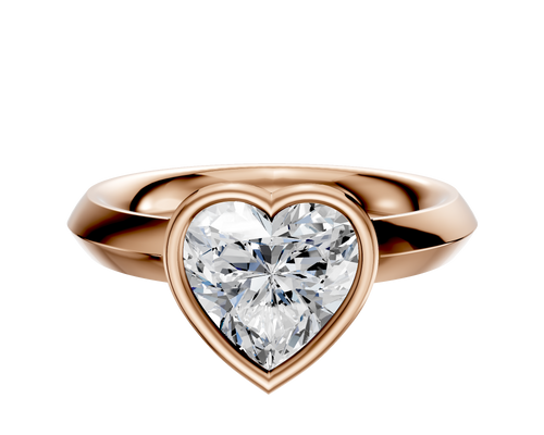 14K Rose Gold Bezel Full Bezel East/West Classic Knife Edge 3.0mm Engagement Ring