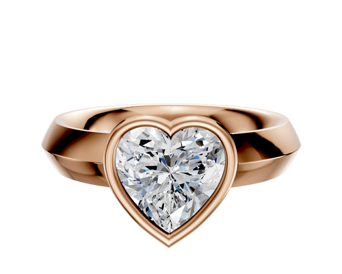 14K Rose Gold Bezel Full Bezel East/West Classic Knife Edge 4.0mm Engagement Ring