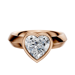 14K Rose Gold Bezel Full Bezel East/West Classic Knife Edge 4.0mm Engagement Ring