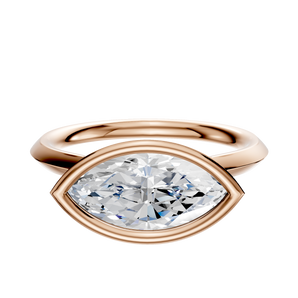 14K Rose Gold Bezel Full Bezel East/West Cathedral Knife Edge 2.0mm Engagement Ring