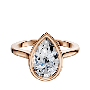 14K Rose Gold Bezel Full Bezel East/West Cathedral Dome 2.0mm Engagement Ring