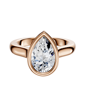 14K Rose Gold Bezel Full Bezel East/West Cathedral Dome 3.0mm Engagement Ring