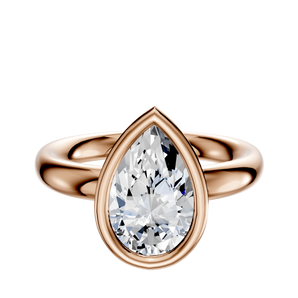 14K Rose Gold Bezel Full Bezel East/West Classic Dome 3.0mm Engagement Ring