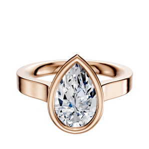 14K Rose Gold Bezel Full Bezel East/West Cathedral Flat 3.0mm Engagement Ring