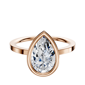 14K Rose Gold Bezel Full Bezel East/West Classic Flat 1.5mm Engagement Ring