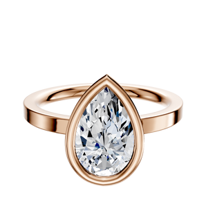 14K Rose Gold Bezel Full Bezel East/West Classic Flat 2.0mm Engagement Ring