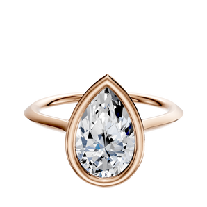 14K Rose Gold Bezel Full Bezel East/West Cathedral Knife Edge 1.5mm Engagement Ring