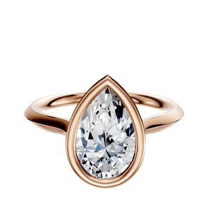 14K Rose Gold Bezel Full Bezel East/West Cathedral Knife Edge 2.0mm Engagement Ring