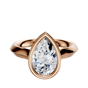 14K Rose Gold Bezel Full Bezel East/West Cathedral Knife Edge 3.0mm Engagement Ring