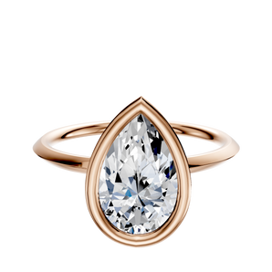 14K Rose Gold Bezel Full Bezel East/West Classic Knife Edge 1.5mm Engagement Ring