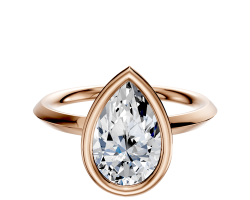 14K Rose Gold Bezel Full Bezel East/West Classic Knife Edge 2.0mm Engagement Ring