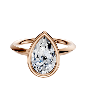 14K Rose Gold Bezel Full Bezel East/West Classic Knife Edge 2.0mm Engagement Ring