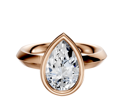 14K Rose Gold Bezel Full Bezel East/West Classic Knife Edge 3.0mm Engagement Ring