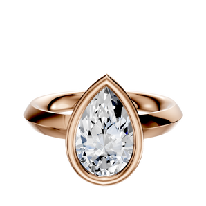 14K Rose Gold Bezel Full Bezel East/West Classic Knife Edge 3.0mm Engagement Ring