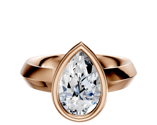 14K Rose Gold Bezel Full Bezel East/West Classic Knife Edge 4.0mm Engagement Ring