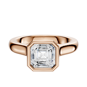 14K Rose Gold Bezel Full Bezel North/South Cathedral Dome 3.0mm Engagement Ring