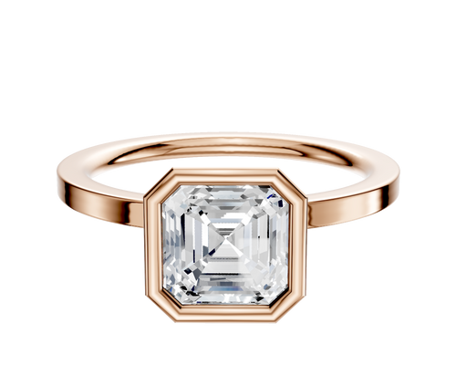 14K Rose Gold Bezel Full Bezel North/South Classic Flat 1.5mm Engagement Ring