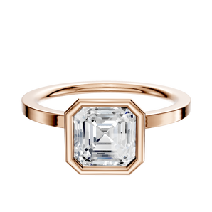 14K Rose Gold Bezel Full Bezel North/South Classic Flat 1.5mm Engagement Ring