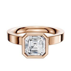 14K Rose Gold Bezel Full Bezel North/South Classic Flat 3.0mm Engagement Ring