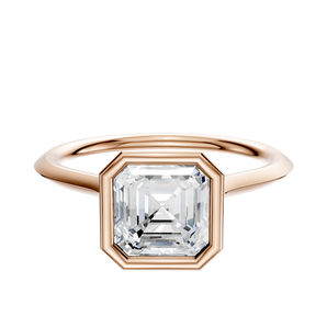 14K Rose Gold Bezel Full Bezel North/South Cathedral Knife Edge 1.5mm Engagement Ring