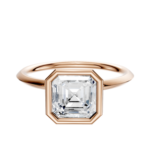 14K Rose Gold Bezel Full Bezel North/South Classic Knife Edge 1.5mm Engagement Ring