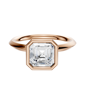 14K Rose Gold Bezel Full Bezel North/South Classic Knife Edge 2.0mm Engagement Ring
