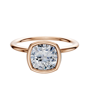 14K Rose Gold Bezel Full Bezel North/South Classic Dome 1.5mm Engagement Ring