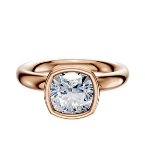 14K Rose Gold Bezel Full Bezel North/South Classic Dome 3.0mm Engagement Ring