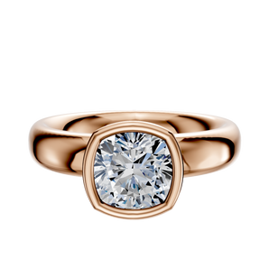14K Rose Gold Bezel Full Bezel North/South Classic Dome 4.0mm Engagement Ring