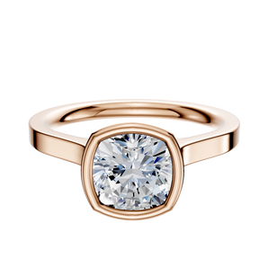 14K Rose Gold Bezel Full Bezel North/South Cathedral Flat 2.0mm Engagement Ring