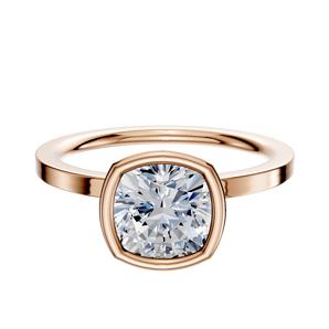 14K Rose Gold Bezel Full Bezel North/South Classic Flat 1.5mm Engagement Ring