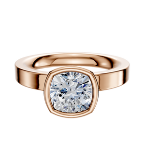 14K Rose Gold Bezel Full Bezel North/South Classic Flat 3.0mm Engagement Ring