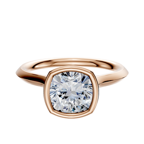 14K Rose Gold Bezel Full Bezel North/South Cathedral Knife Edge 2.0mm Engagement Ring