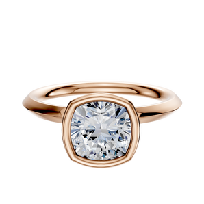 14K Rose Gold Bezel Full Bezel North/South Classic Knife Edge 2.0mm Engagement Ring