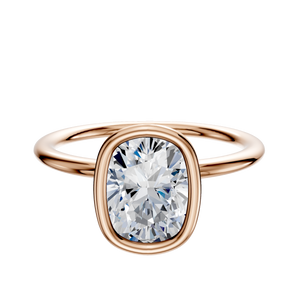14K Rose Gold Bezel Full Bezel North/South Classic Dome 1.5mm Engagement Ring