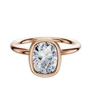 14K Rose Gold Bezel Full Bezel North/South Classic Dome 2.0mm Engagement Ring