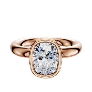 14K Rose Gold Bezel Full Bezel North/South Classic Dome 3.0mm Engagement Ring