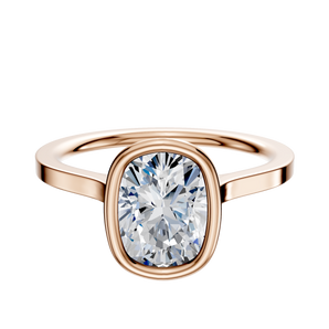 14K Rose Gold Bezel Full Bezel North/South Cathedral Flat 1.5mm Engagement Ring