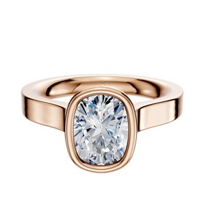14K Rose Gold Bezel Full Bezel North/South Cathedral Flat 3.0mm Engagement Ring