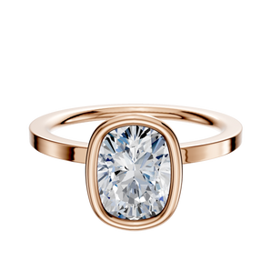 14K Rose Gold Bezel Full Bezel North/South Classic Flat 1.5mm Engagement Ring