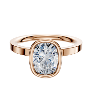 14K Rose Gold Bezel Full Bezel North/South Classic Flat 2.0mm Engagement Ring