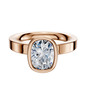 14K Rose Gold Bezel Full Bezel North/South Classic Flat 3.0mm Engagement Ring