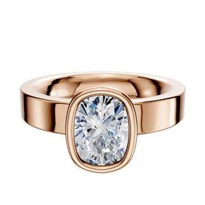 14K Rose Gold Bezel Full Bezel North/South Classic Flat 4.0mm Engagement Ring