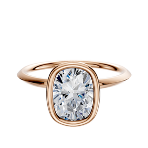 14K Rose Gold Bezel Full Bezel North/South Classic Knife Edge 1.5mm Engagement Ring