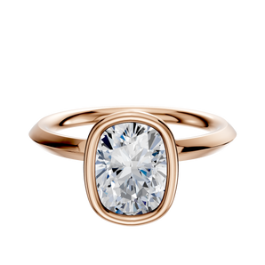 14K Rose Gold Bezel Full Bezel North/South Classic Knife Edge 2.0mm Engagement Ring